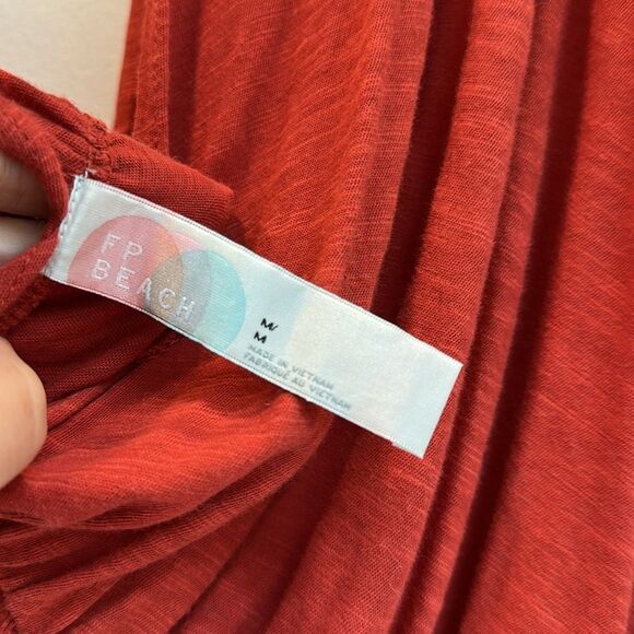 Free People Beach Cotton Dress Orange M - Picture 7 of 8